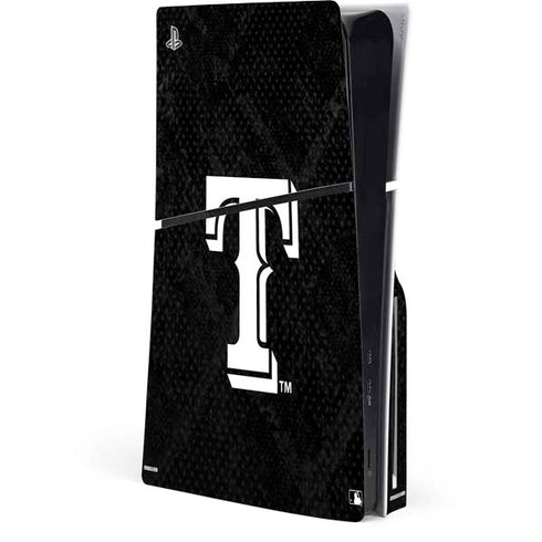 MLB Texas Rangers Jays Dark Wash PS5 Slim Disk Console Skin