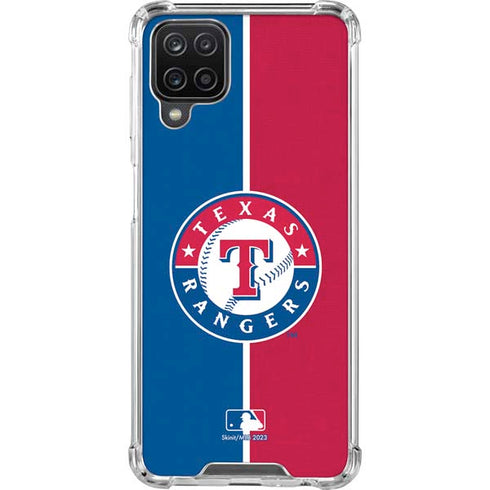 MLB Texas Rangers Split Galaxy A12 Clear Case
