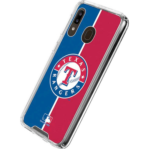 MLB Texas Rangers Split Galaxy A30 Clear Case