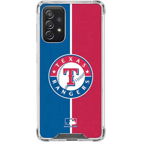 MLB Texas Rangers Split Galaxy A72 5G Clear Case
