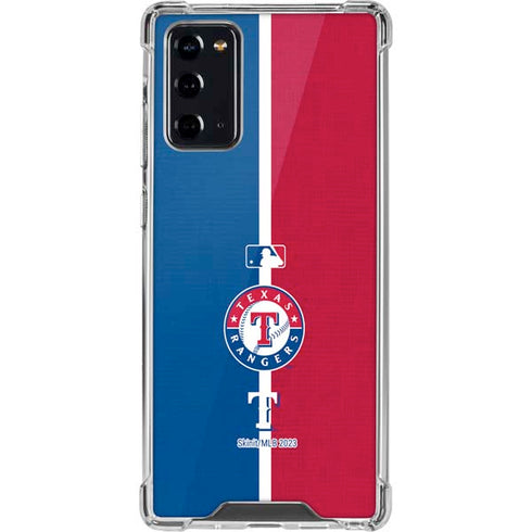 MLB Texas Rangers Split Galaxy Note20 5G Clear Case