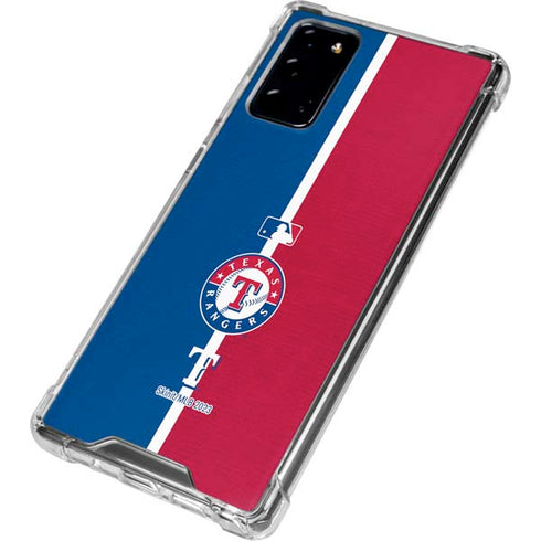 MLB Texas Rangers Split Galaxy Note20 5G Clear Case