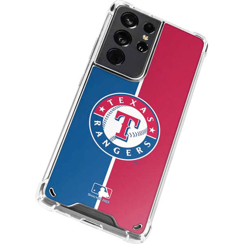 MLB Texas Rangers Split Galaxy S21 Ultra 5G Clear Case