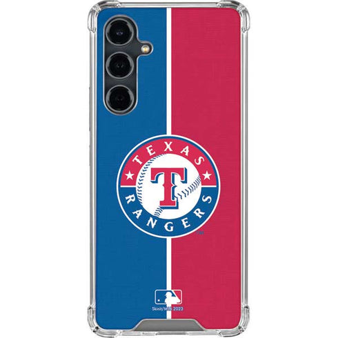 MLB Texas Rangers Split Galaxy S23 FE Clear Case