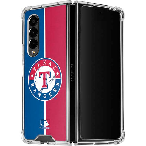 MLB Texas Rangers Split Galaxy Z Fold4 5G Clear Case