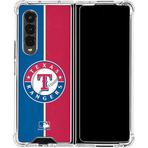 MLB Texas Rangers Split Galaxy Z Fold4 5G Clear Case