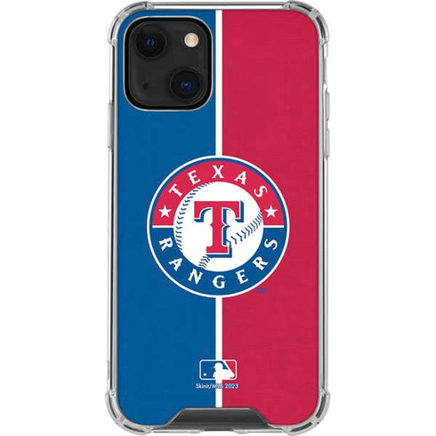 MLB Texas Rangers Split iPhone 15 Plus Clear Case