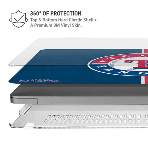 MLB Texas Rangers Split MacBook Pro 16in (2021-25) Case plus Skin