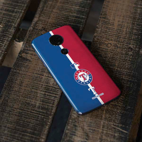 MLB Texas Rangers Split Moto E5 Plus Skin