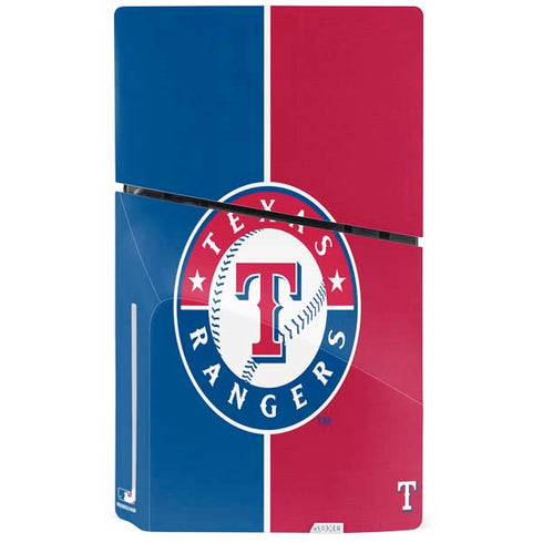 MLB Texas Rangers Split PS5 Slim Disk Bundle Skin