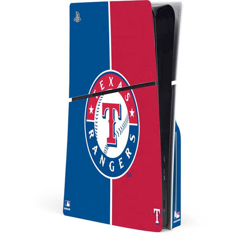 MLB Texas Rangers Split PS5 Slim Disk Console Skin