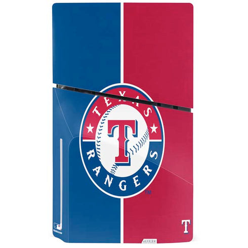 MLB Texas Rangers Split PS5 Slim Disk Console Skin