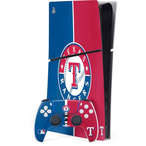 MLB Texas Rangers Split PS5 Slim Digital Edition Console Skin
