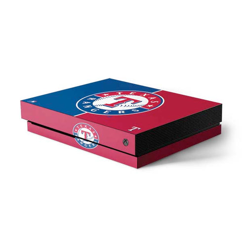 MLB Texas Rangers Split Xbox One X Console Skin