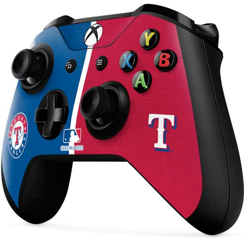 MLB Texas Rangers Split Xbox One X Controller Skin