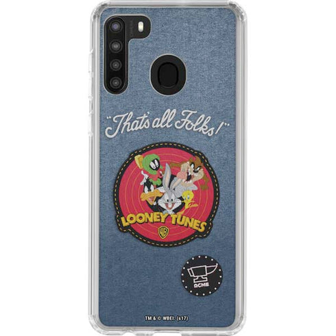Looney Tunes Thats All Folks Patch Galaxy A21 Clear Case