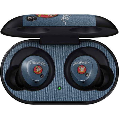 Looney Tunes Thats All Folks Patch Galaxy Buds Skin