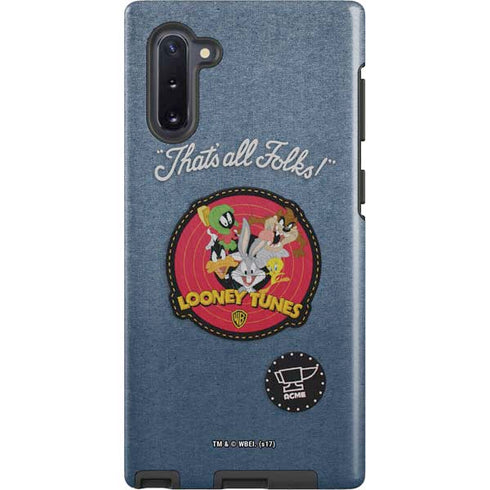Looney Tunes Thats All Folks Patch Galaxy Note 10 Pro Case