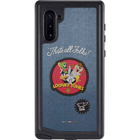 Looney Tunes Thats All Folks Patch Galaxy Note 10 Waterproof Case