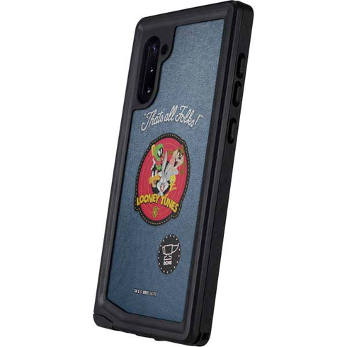 Looney Tunes Thats All Folks Patch Galaxy Note 10 Waterproof Case