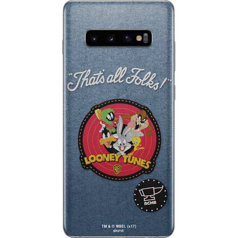 Looney Tunes Thats All Folks Patch Galaxy S10 Plus Skin