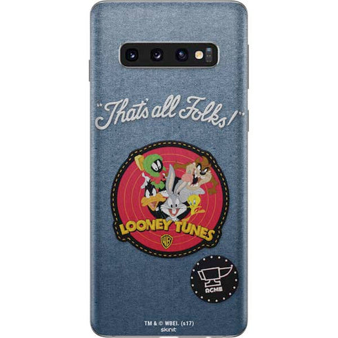 Looney Tunes Thats All Folks Patch Galaxy S10 Skin