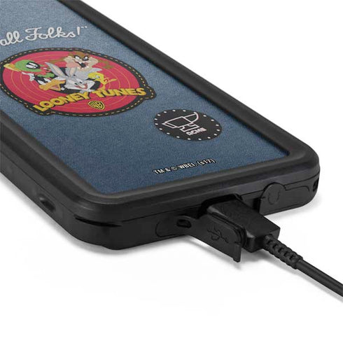 Looney Tunes Thats All Folks Patch Galaxy S20 Plus Waterproof Case