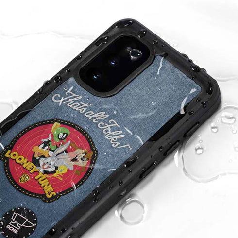 Looney Tunes Thats All Folks Patch Galaxy S20 Waterproof Case