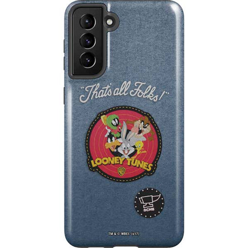 Looney Tunes Thats All Folks Patch Galaxy S21 Plus 5G Pro Case