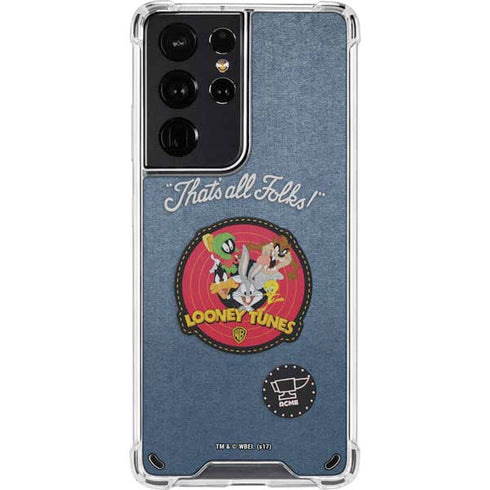 Looney Tunes Thats All Folks Patch Galaxy S21 Ultra 5G Clear Case