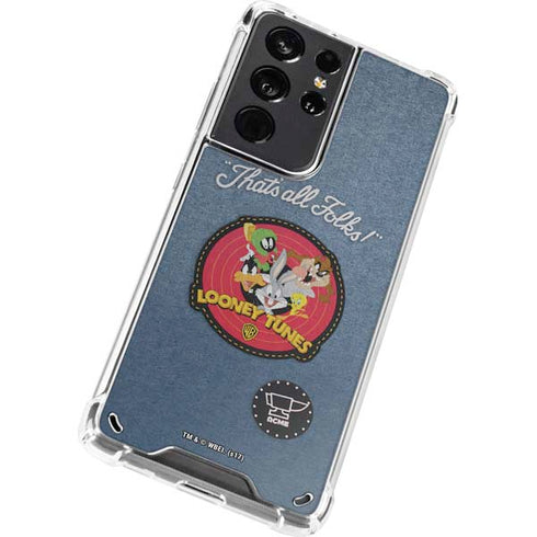 Looney Tunes Thats All Folks Patch Galaxy S21 Ultra 5G Clear Case