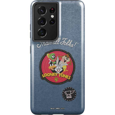 Looney Tunes Thats All Folks Patch Galaxy S21 Ultra 5G Pro Case