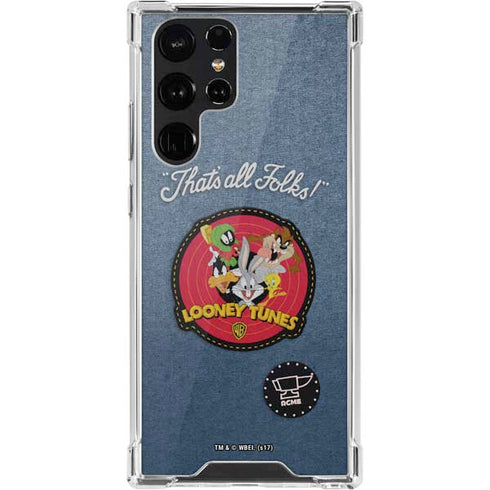 Looney Tunes Thats All Folks Patch Galaxy S22 Ultra Clear Case