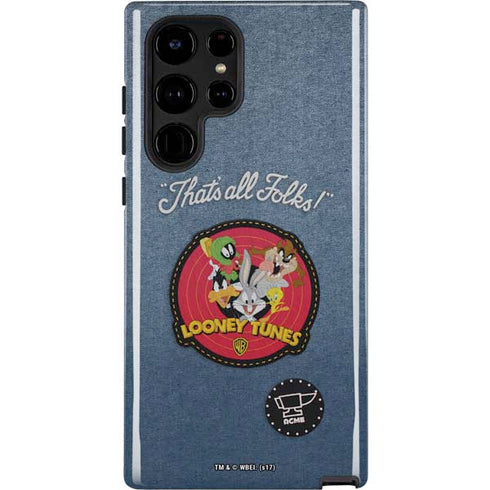 Looney Tunes Thats All Folks Patch Galaxy S22 Ultra Pro Case