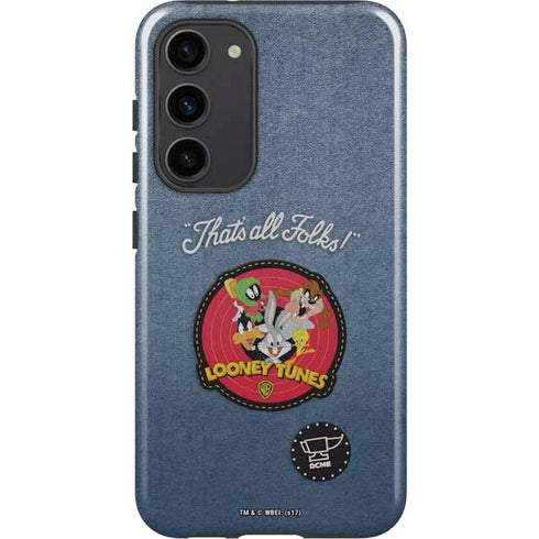 Looney Tunes Thats All Folks Patch Galaxy S23 Plus Pro Case