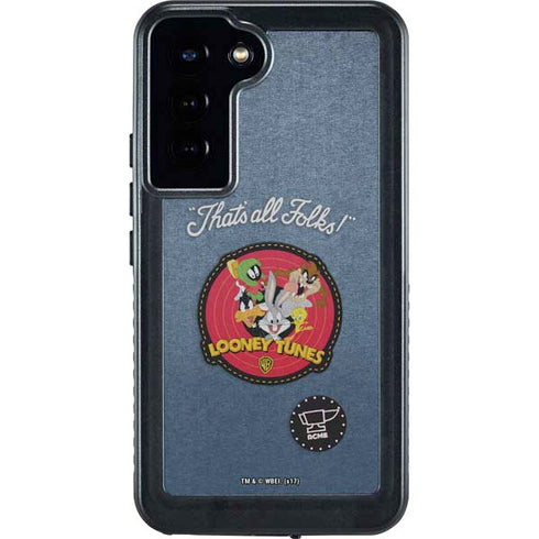 Looney Tunes Thats All Folks Patch Galaxy S23 Plus Waterproof Case