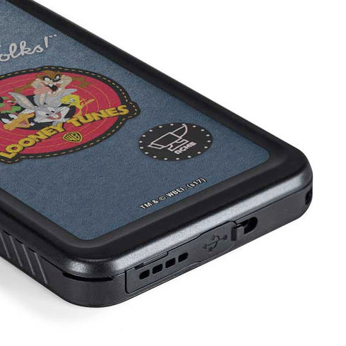 Looney Tunes Thats All Folks Patch Galaxy S23 Plus Waterproof Case