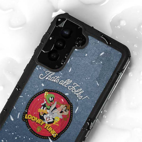 Looney Tunes Thats All Folks Patch Galaxy S23 Plus Waterproof Case