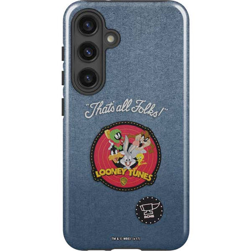 Looney Tunes Thats All Folks Patch Galaxy S24 Impact Case