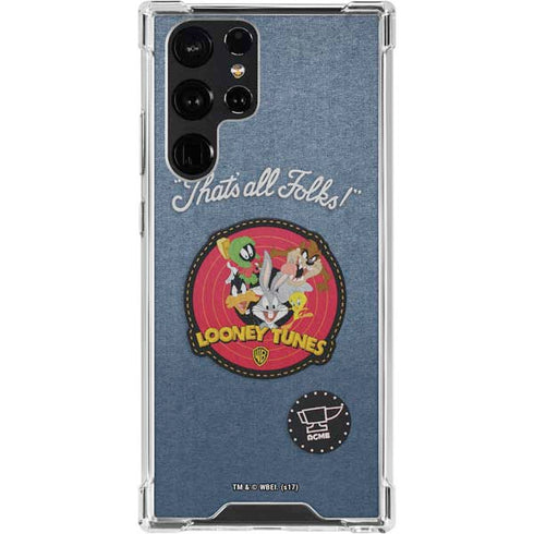 Looney Tunes Thats All Folks Patch Galaxy S24 Ultra Clear Case