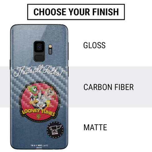 Looney Tunes Thats All Folks Patch Galaxy S9 Skin