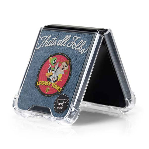 Looney Tunes Thats All Folks Patch Galaxy Z Flip5 5G Clear Case