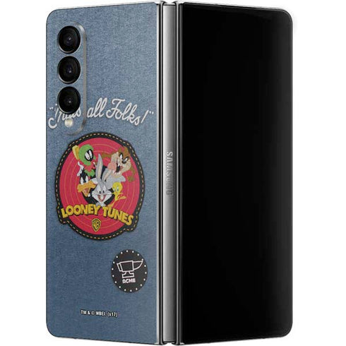 Looney Tunes Thats All Folks Patch Galaxy Z Fold4 5G Skin