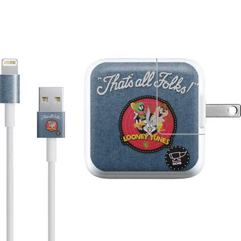 Looney Tunes Thats All Folks Patch iPad Charger (10W USB) Skin