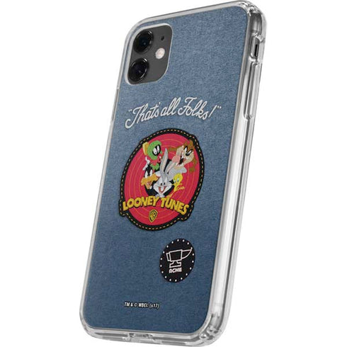 Looney Tunes Thats All Folks Patch iPhone 11 Clear Case