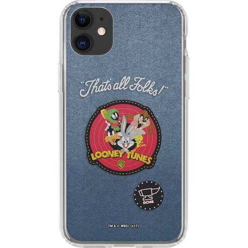 Looney Tunes Thats All Folks Patch iPhone 11 Clear Case