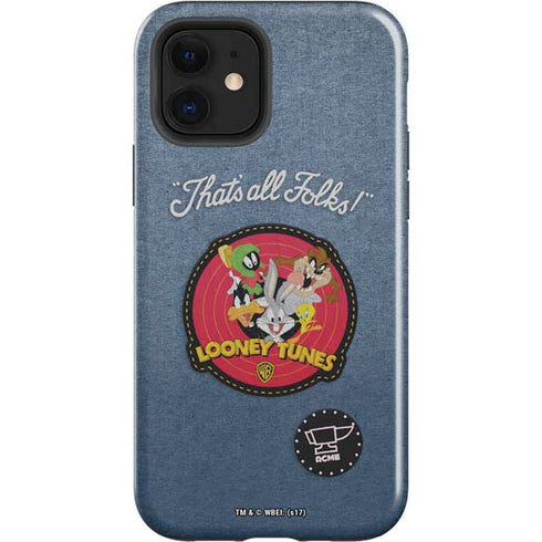 Looney Tunes Thats All Folks Patch iPhone 12 Impact Case