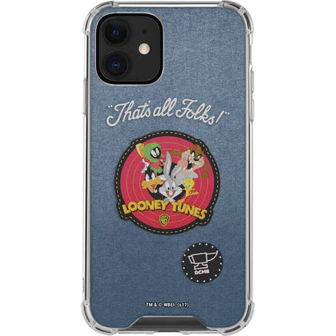 Looney Tunes Thats All Folks Patch iPhone 12 Mini Clear Case