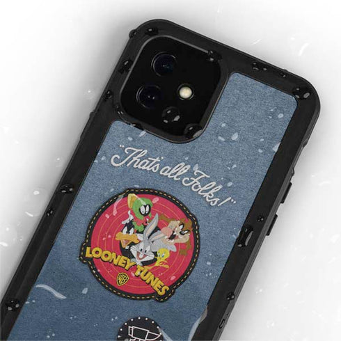 Looney Tunes Thats All Folks Patch iPhone 12 Mini Waterproof Case