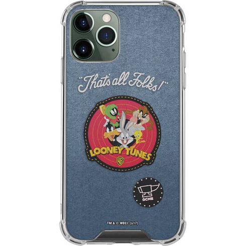 Looney Tunes Thats All Folks Patch iPhone 12 Pro Clear Case